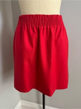 J. Crew Red Elastic-Waist Mini Skirt